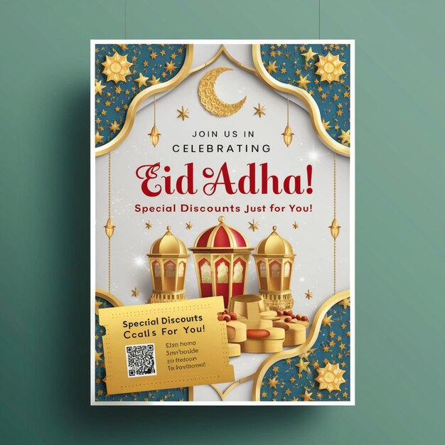 Photo happy eid al adha discount card template