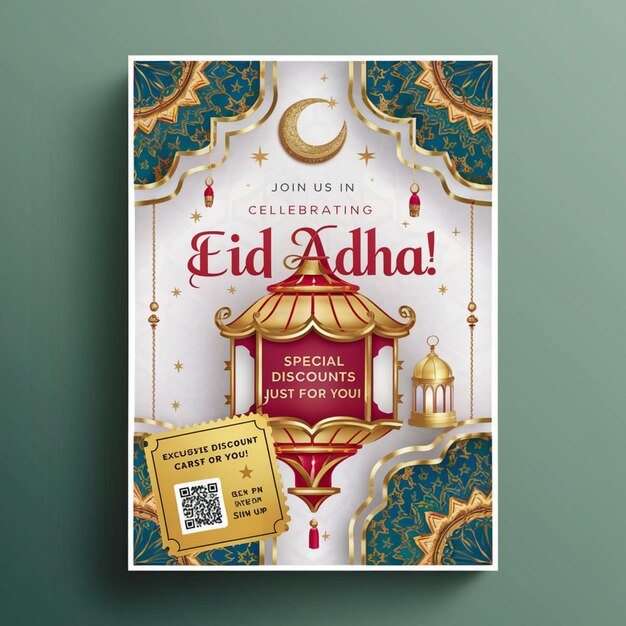 Foto modello di carta di sconto per l'eid al adha