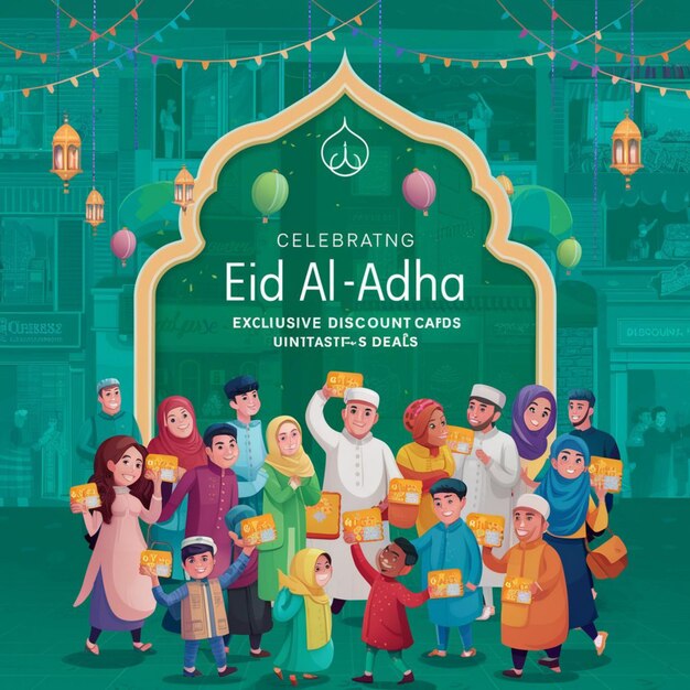 Photo happy eid al adha discount card template