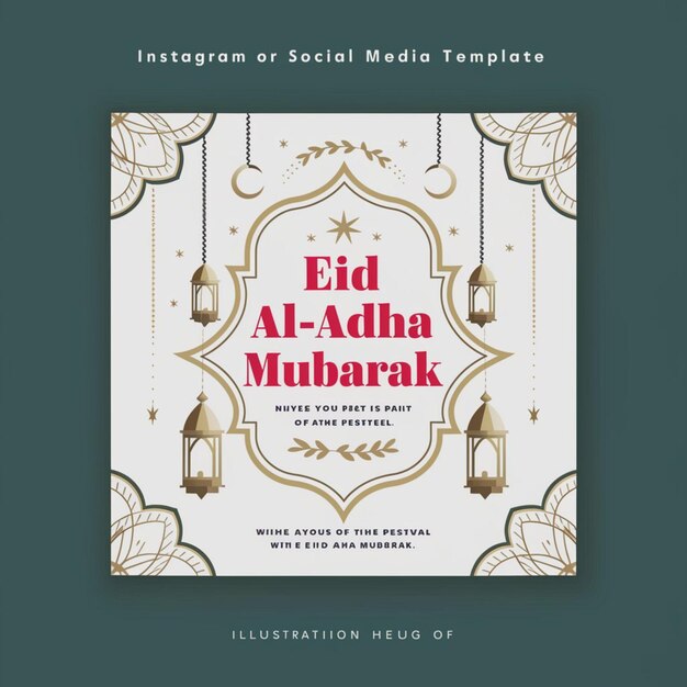 Photo happy eid al adha mubarak social media banner template