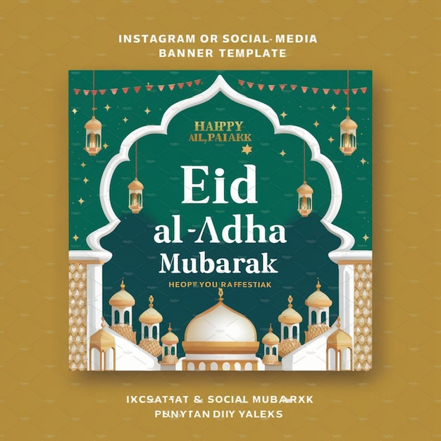 Foto buon eid al adha mubarak modello di banner per i social media