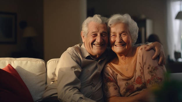 Happy elderly couple