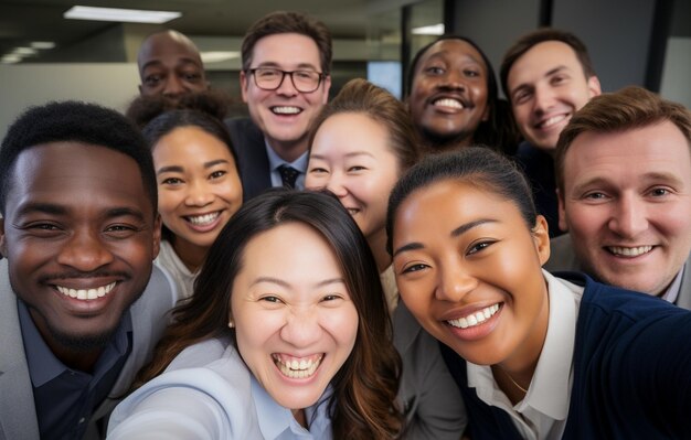 Happy Employees From Different Backgrounds and Cultures Celebrating Achievement Together at Work