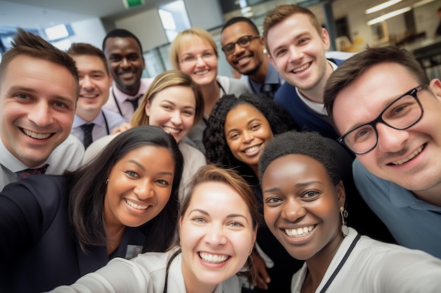 Happy Employees From Different Backgrounds and Cultures Celebrating Achievement Together at Work