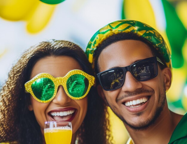 Photo happy employees gather to celebrate holidays in the workplace