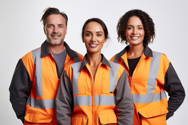 Happy employees in uniform