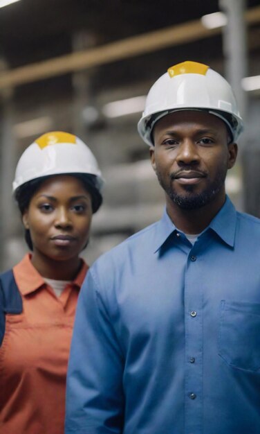 A happy engineer worker group portraits in construction site