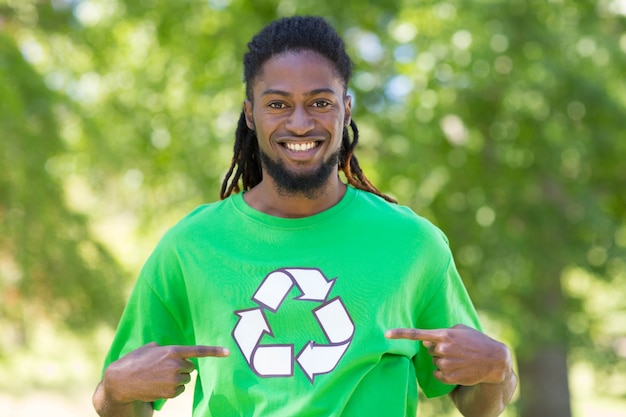 Happy environmental activist in the park