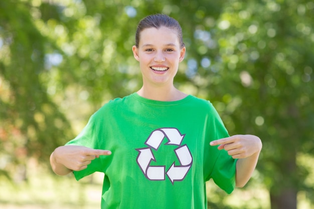 Happy environmental activist in the park