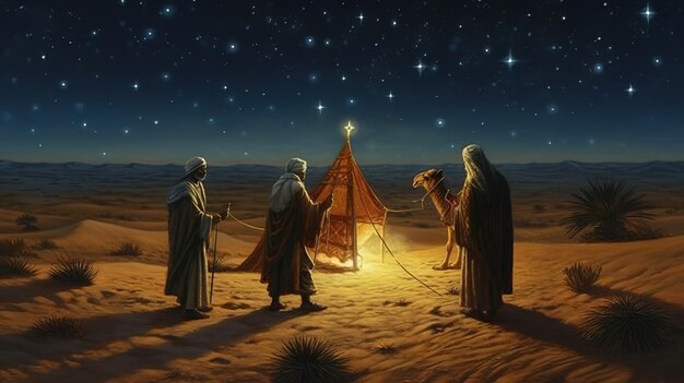 Happy Epiphany day Three Kings day Christian feast day Generative ai