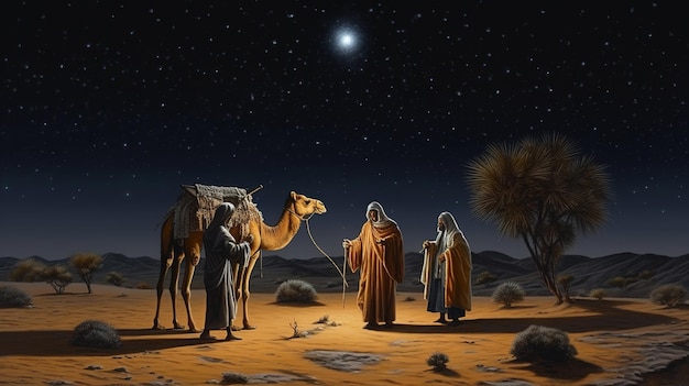 Happy Epiphany day Three Kings day Christian feast day Generative ai