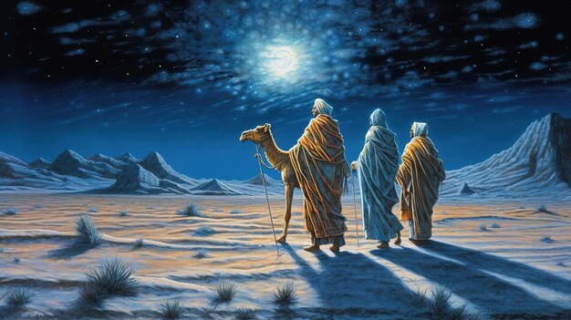 Happy Epiphany day Three Kings day Christian feast day Generative ai