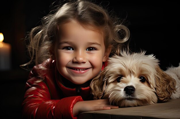 Foto famiglie felici che adottano animali domestici a natale