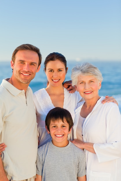 Happy family on the beach