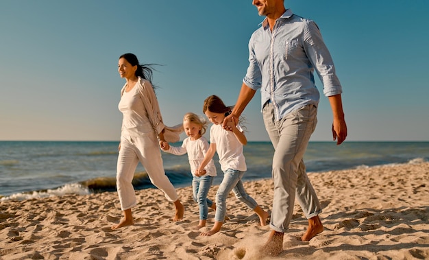 Happy family on the beach