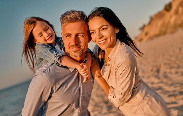 Happy family on the beach