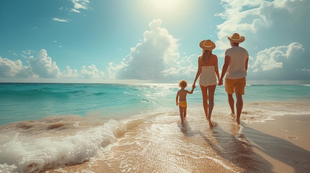 Happy family on the beach