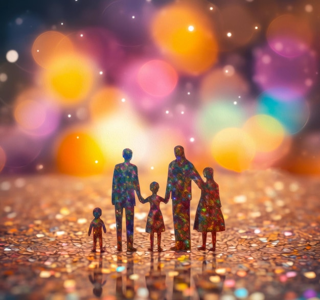 happy family bokeh background