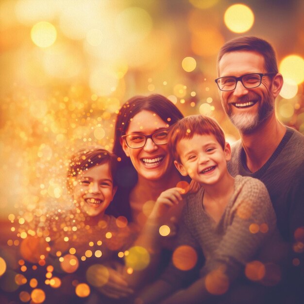 happy family bokeh background