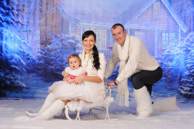 Happy family celebrating Christmas together