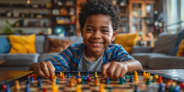 Happy family celebrating together at home multigenerational household play enjoy time with family