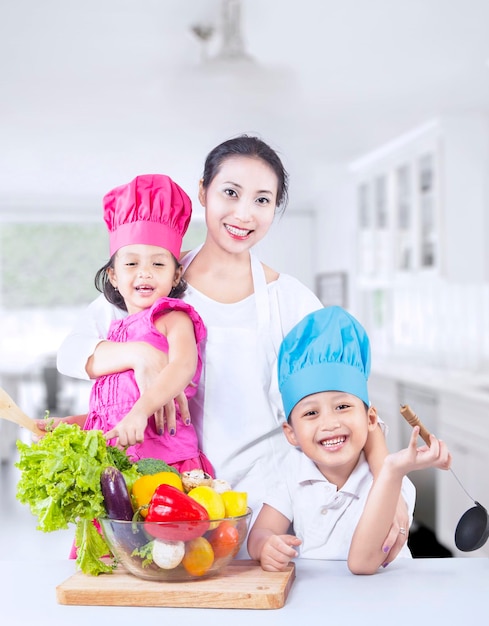 Happy family chef at home
