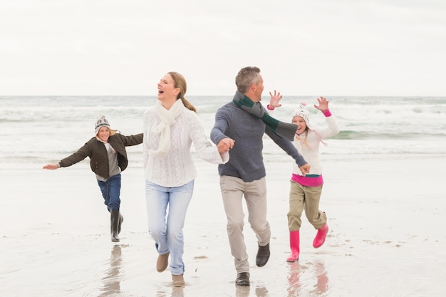 Happy family enjoying a nice day out