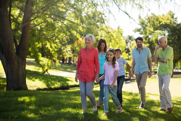 Happy family enjoying in park