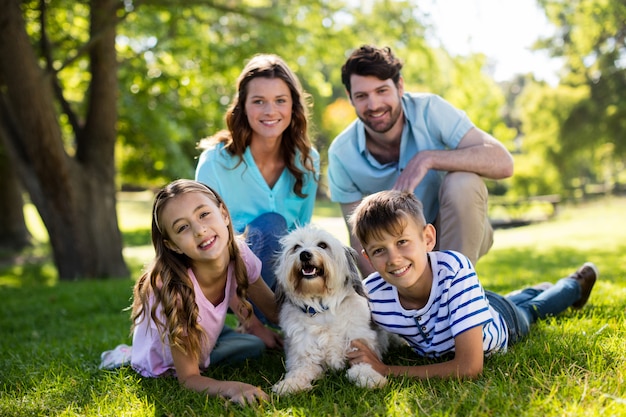 Happy family enjoying in park