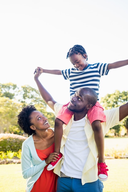 Happy family enjoying together