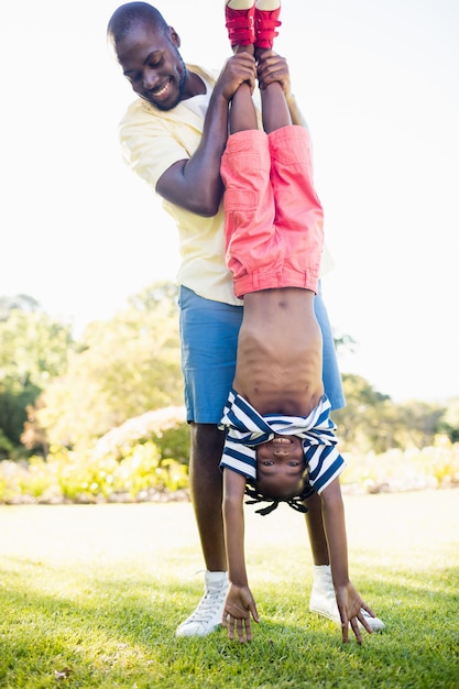 Happy family enjoying together