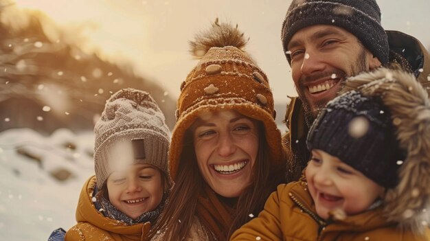 Foto una foto di gruppo di famiglia felice all'interno