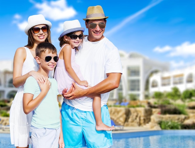 Happy Family Having Fun on Beautiful Sunny Beach