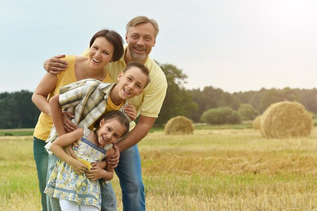 Happy family having fun outdoors