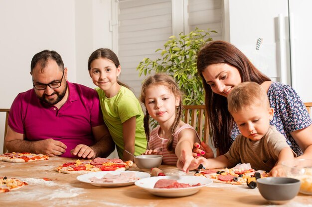 Happy family at home