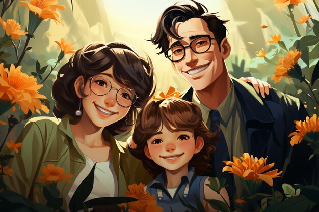 happy family illustration