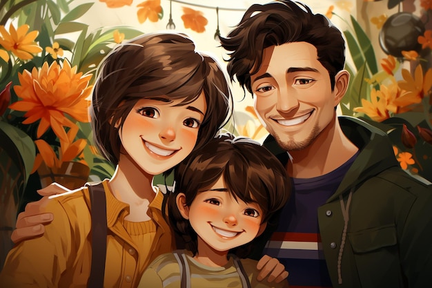 счастливая семейная иллюстрация