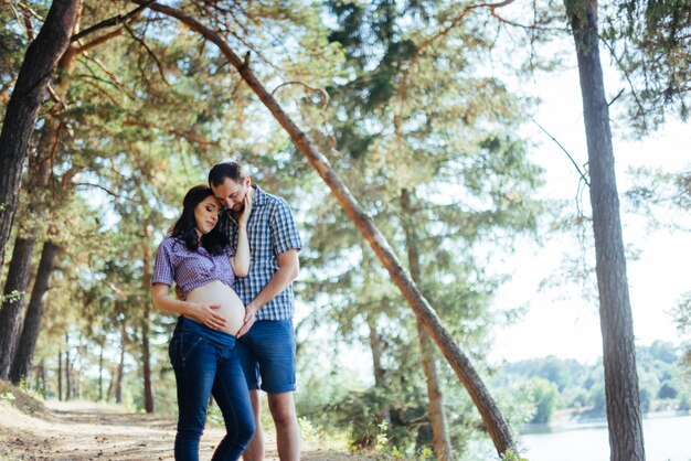 Happy family is waiting their baby