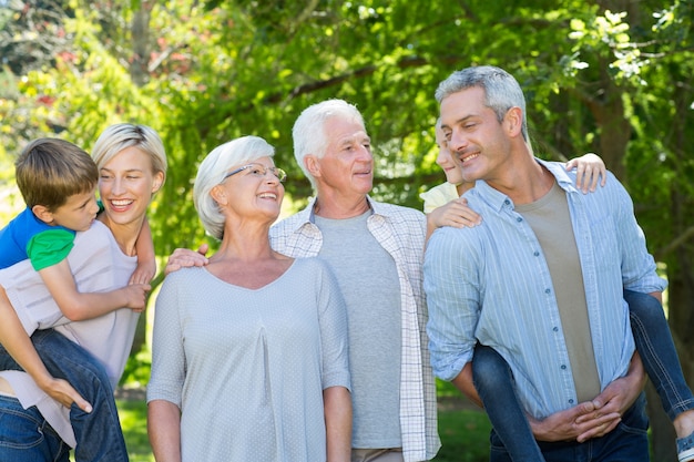 happy family in the park 