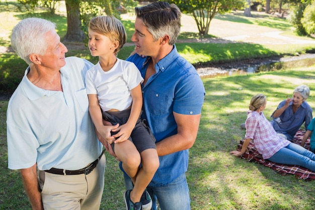 Happy family in the park