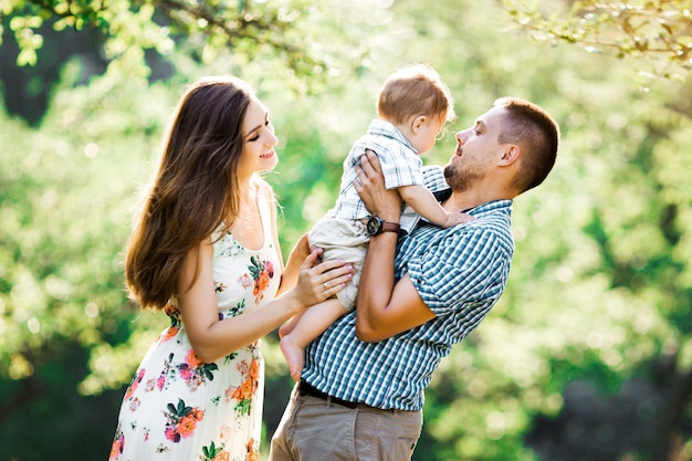 Happy family in the park