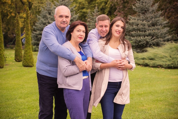 Happy family in the park