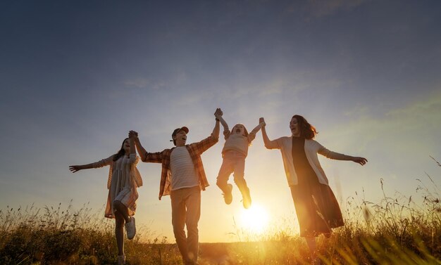 Happy family in the park