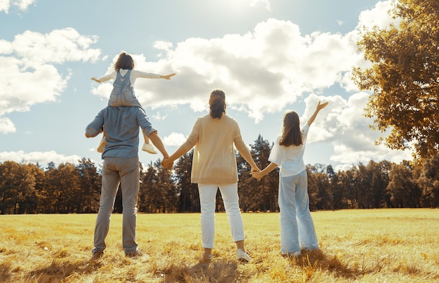 Happy family in the park