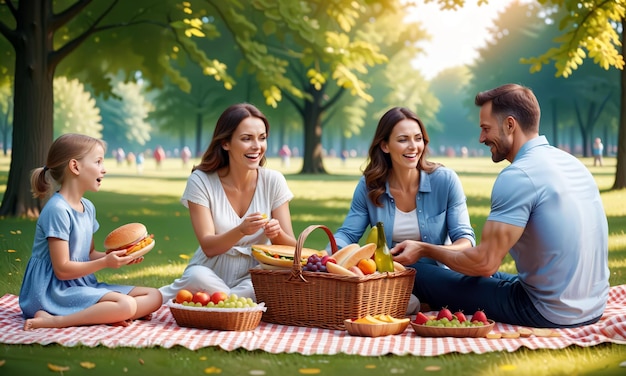 happy family picnic