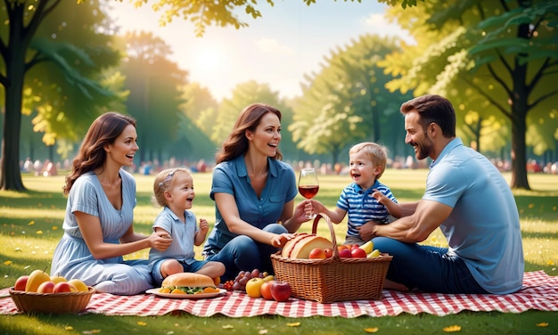 happy family picnic