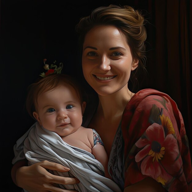 Foto ritratto di famiglia felice madre e bambino sorridenti su sfondo nero