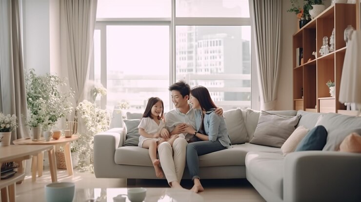 Happy Family Relaxing on a Cozy Couch
