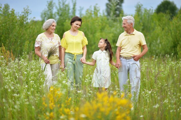 Happy family resting