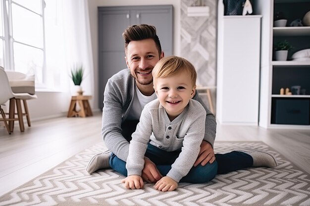 幸せな家族と笑顔の子供たちと楽しい